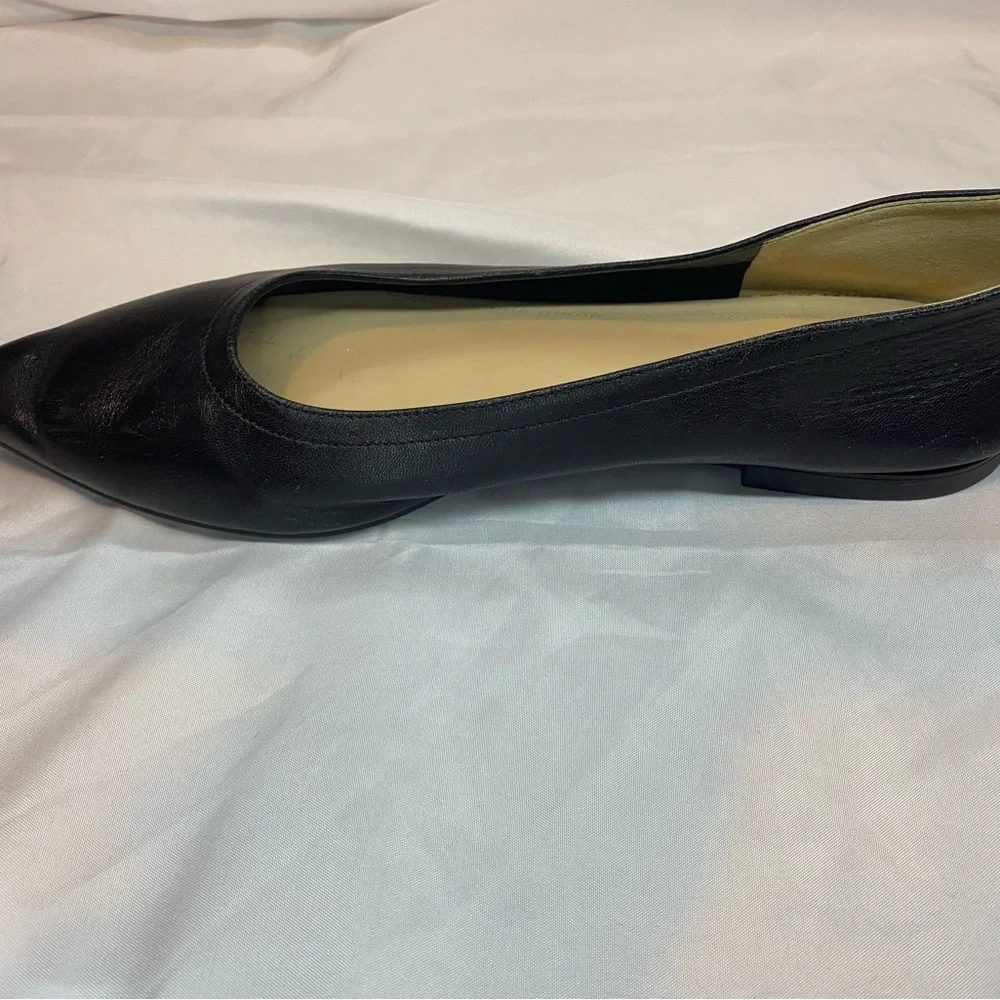 Everlane Black Pointed Leather Flats - Picture 9 of 10